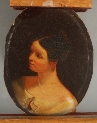 Samuel F. B. Morse, Head Study for The Goldfish Bowl (Mrs. Richard Cary Morse and Family), c. 1835, oil on mill board, Muscarelle Museum of Art, The College of William and Mary